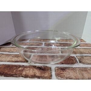 Vintage PYREX XL 3 QT Clear Glass Round Roaster or Casserole Dish # 026 Handles
